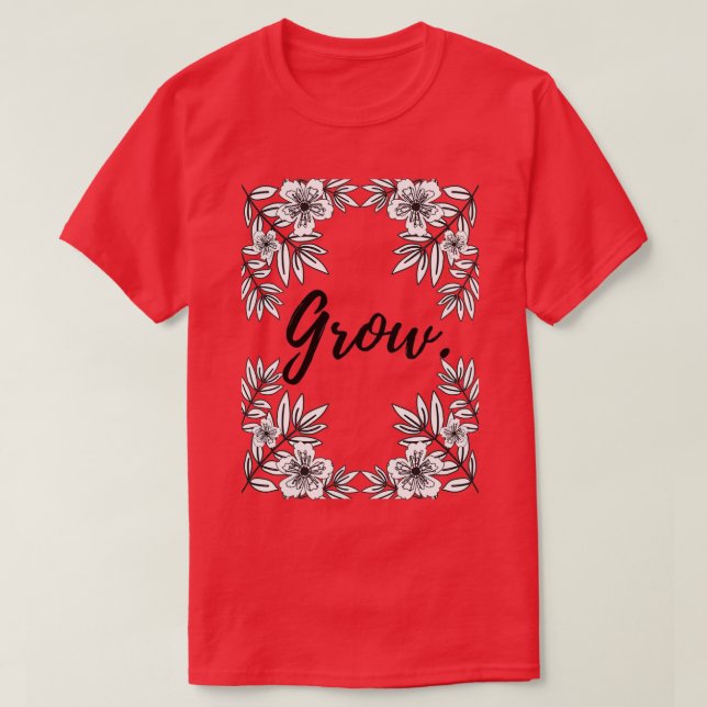 T-shirt Graphique d'impression florale en croissance (Design devant)
