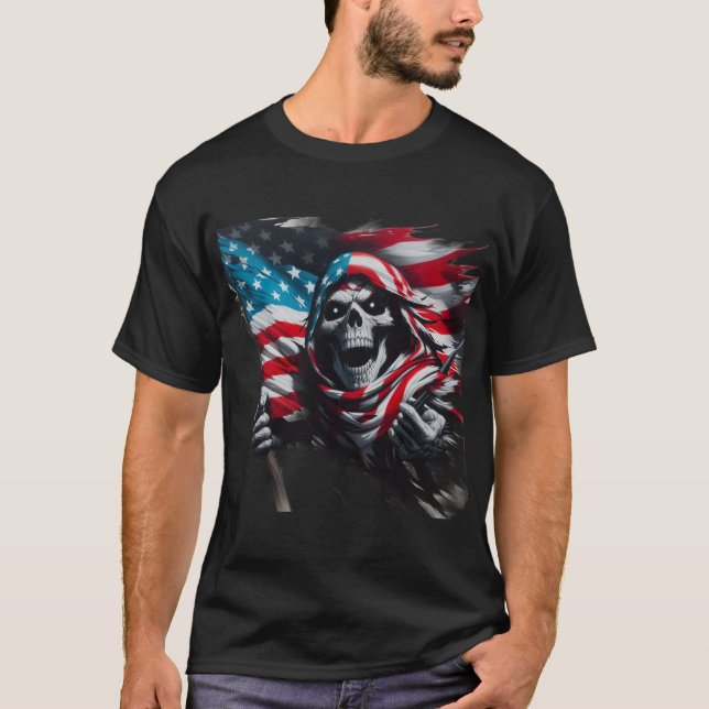 T-shirt graphique drapeau américain – Chemise de f (Devant)