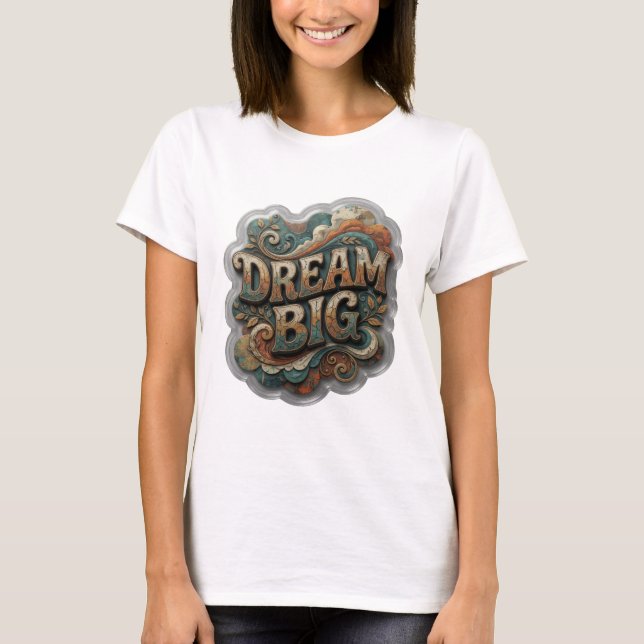 T-shirt graphique DREAM BIG Orange élégant (Devant)