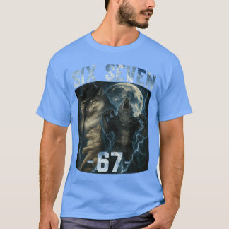 T-shirt graphique drôle 67 Alpha Wolf Six Sept Hum