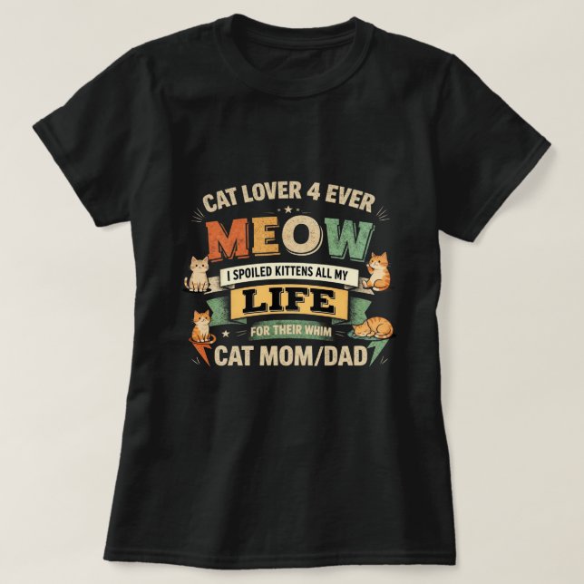 T-Shirt graphique drôle amateur de chat (Design devant)