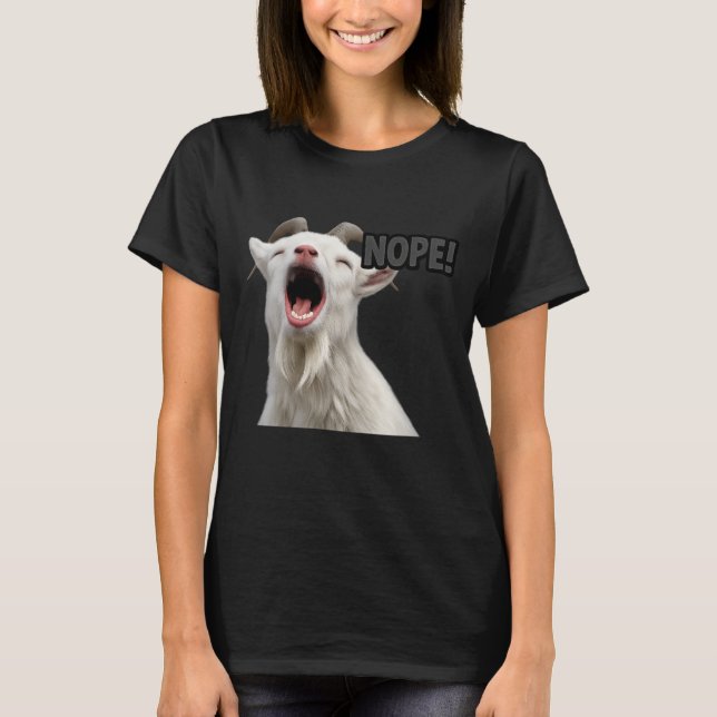 T-Shirt graphique drôle avec une chèvre qui hurle  (Devant)