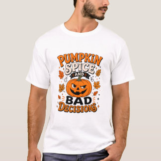 T-shirt graphique drôle d'automne et Halloween PSL