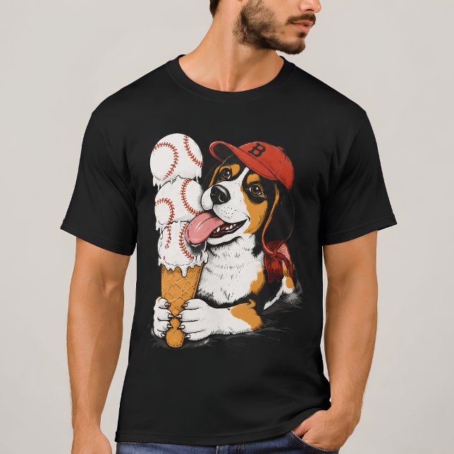 T-shirt graphique drôle de Beagle Baseball Cônes d (Créateur téléchargé)