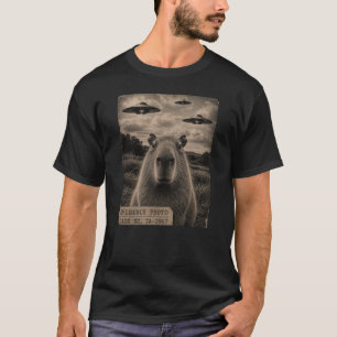 T-shirt graphique drôle de capybara, photo vintage