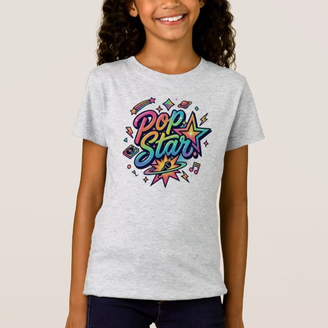T-Shirt Graphique Drôle de Popcorn de Pop Star (Devant)