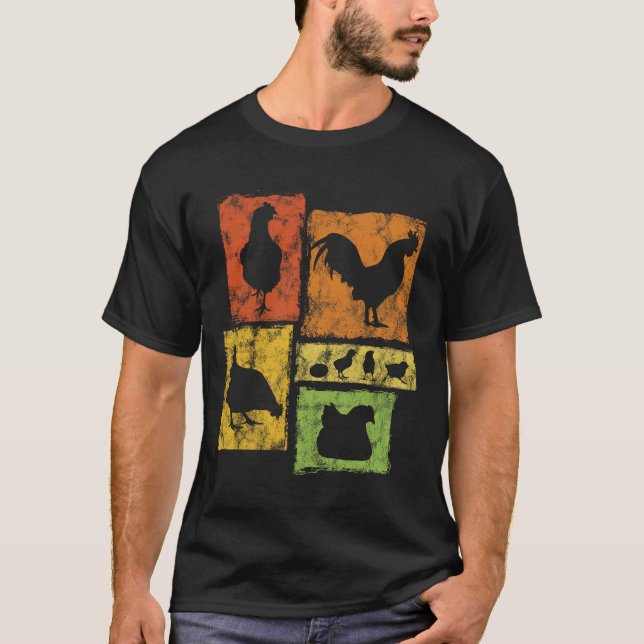 T-shirt Graphique drôle d'éleveur de poulets J'adore les p (Devant)