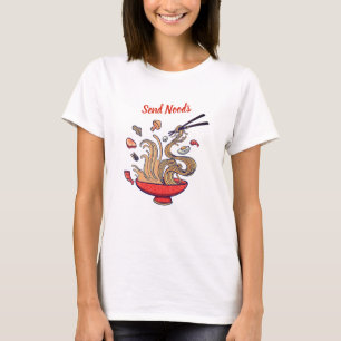 T-shirt graphique drôle « Envoyez des nouilles »