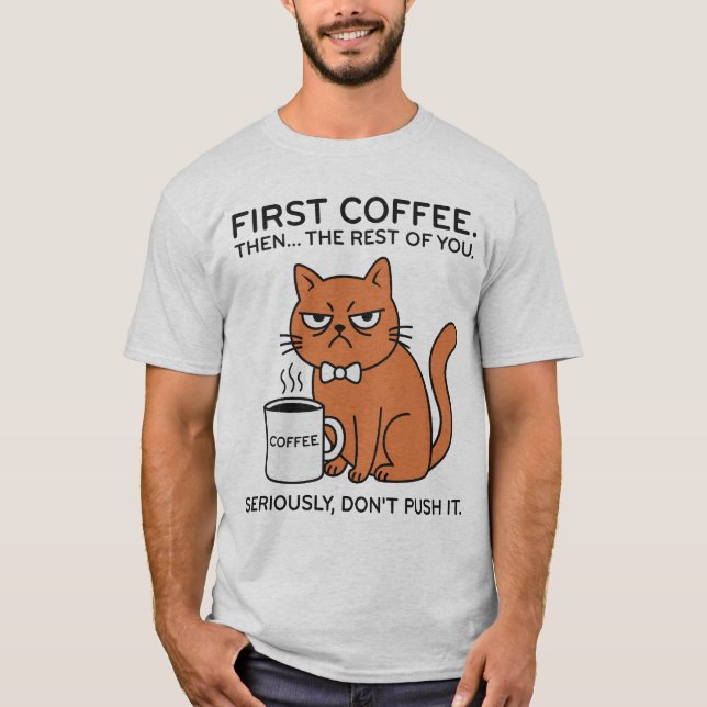 T-shirt graphique drôle et sarcastique du chat gri (Devant)