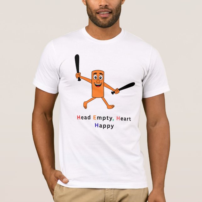 T-Shirt Graphique Drôle pour Hommes "Tête Vide Cœu (Devant)