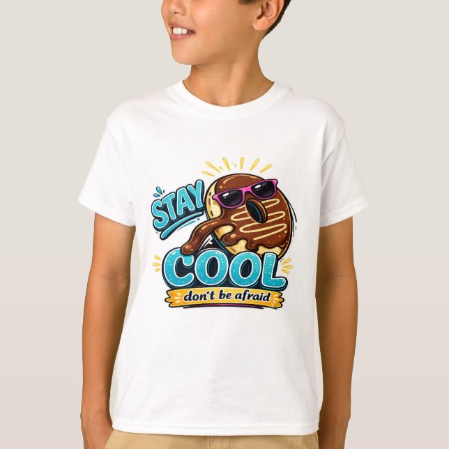 T-shirt graphique drôle Stay Cool Donut (Devant)