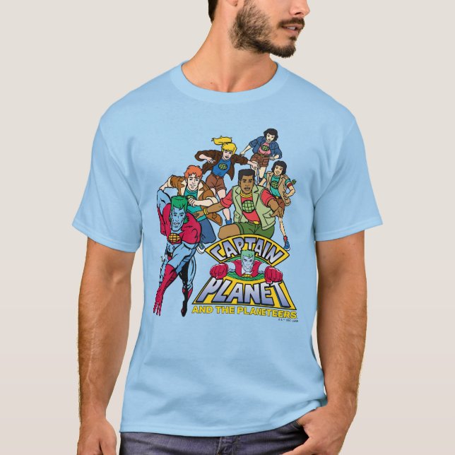 T-shirt Graphique du logo Captain Planet & Planeteers Grou (Devant)
