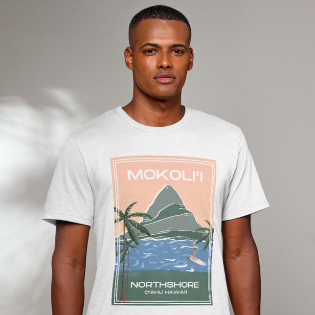 T-shirt graphique du parc national d'Hawaii -Mokol (Hawaii Mokoli'i illustration Shirt)