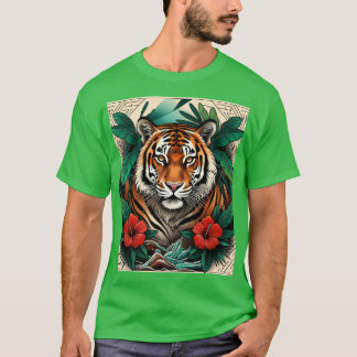 T-shirt graphique du tigre du Bengale coloré