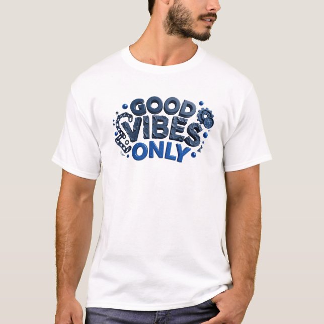 T-shirt graphique Dynamic Blue GOOD VIBES ONLY (Devant)