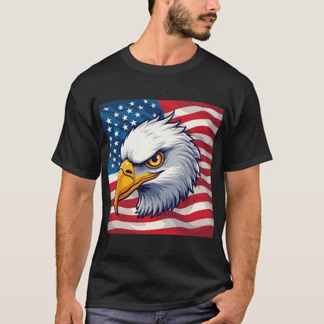 T-shirt graphique Eagle Head – USA Pride Apparel (Devant)