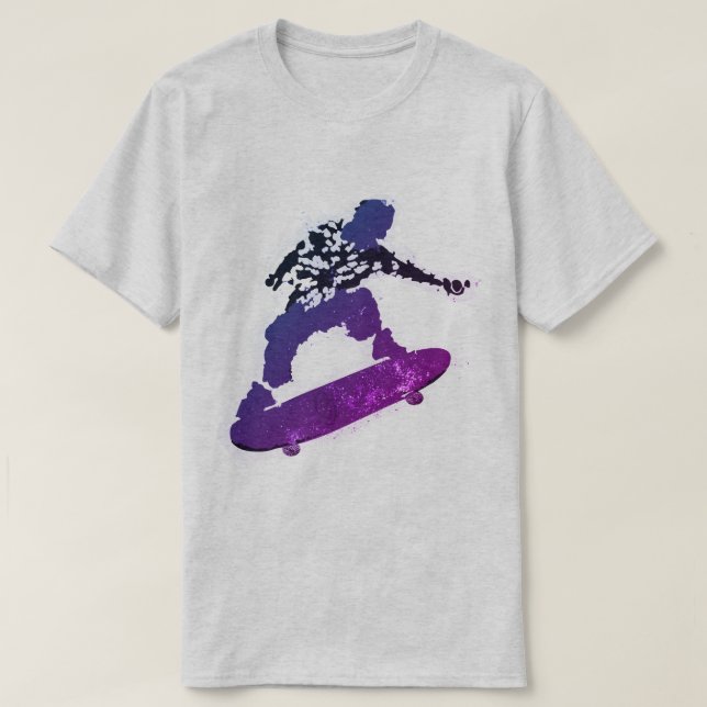 T-Shirt Graphique Éclaboussure Planche à Roulettes (Design devant)