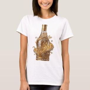 T-shirt graphique Edgy Gold BOUTEILLE DE VIN DORÉ