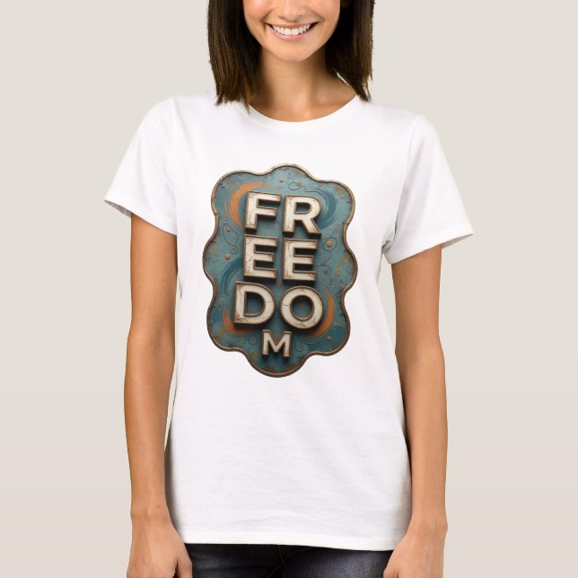 T-shirt graphique Edgy Gold FREEDOM (Devant)