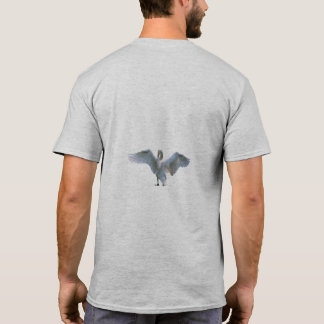 T-Shirt Graphique Élégant au Dos de Cygne Volant –