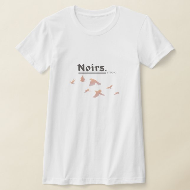 T-Shirt Graphique Élégant Oiseaux du Studio Noir (Poser)