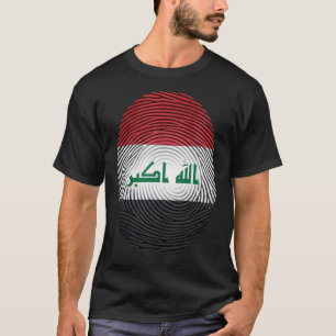 T-Shirt Graphique Empreinte Digitale Drapeau Iraki