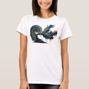 T-shirt graphique en bleu gras avec motif abstrait