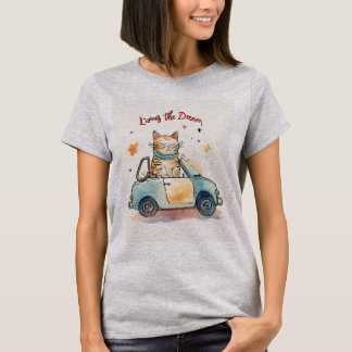 T-Shirt graphique en dessin de chat