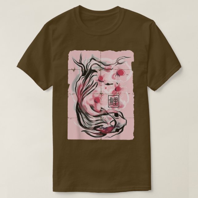 T-shirt Graphique en fleurs de cerises de Koi Fish Sakura (Design devant)