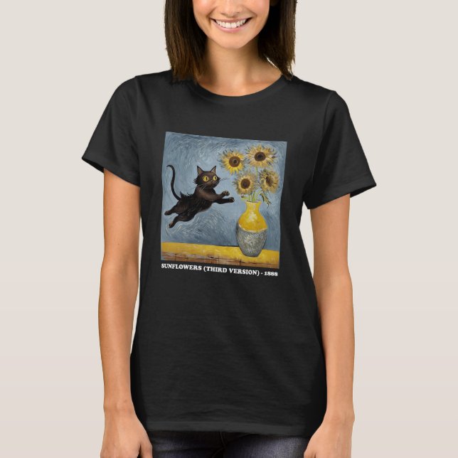T-shirt Graphique en mème de chats de tournesol (Devant)