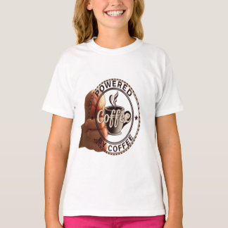 T-shirt Graphique "Enfants drôles "Alimenté par le café""