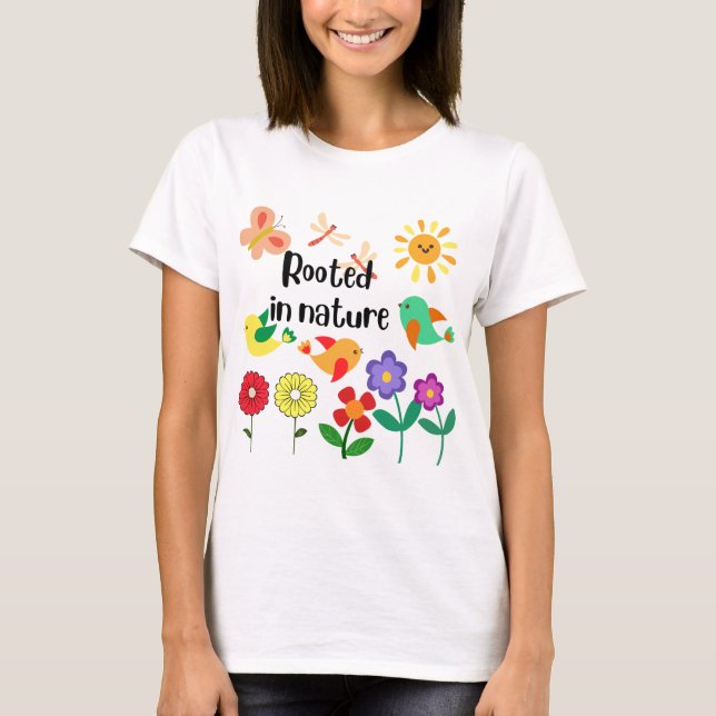 T-shirt Graphique "enraciné dans la nature" (Devant)