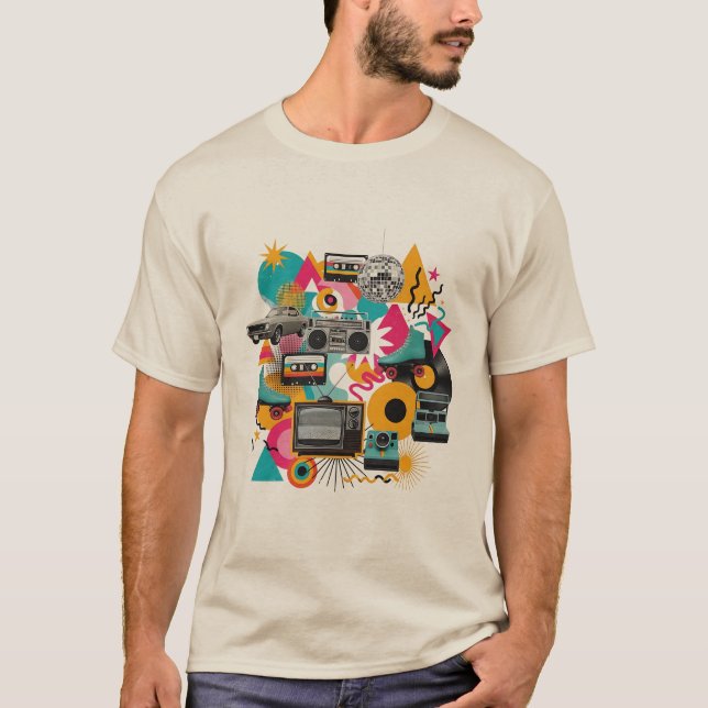T-shirt graphique esthétique Collage Rétro Vintage (Devant)