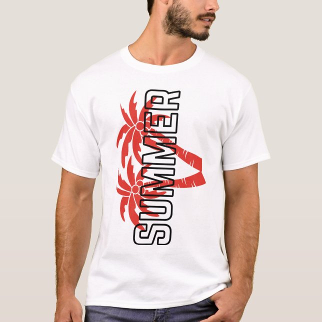 T-Shirt Graphique Été Gras | Rouge tropical  (Devant)