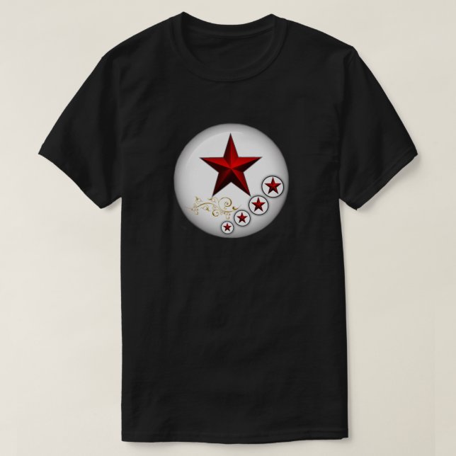 T-Shirt Graphique Étoiles Rouges - Astronomie Céle (Design devant)