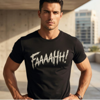 T-shirt Graphique 'FAAAAHH!' homme noir de base en détress