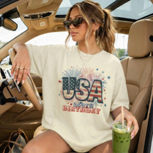 T-shirt Graphique Feu d'artifice pour les 250 ans d'Amériq