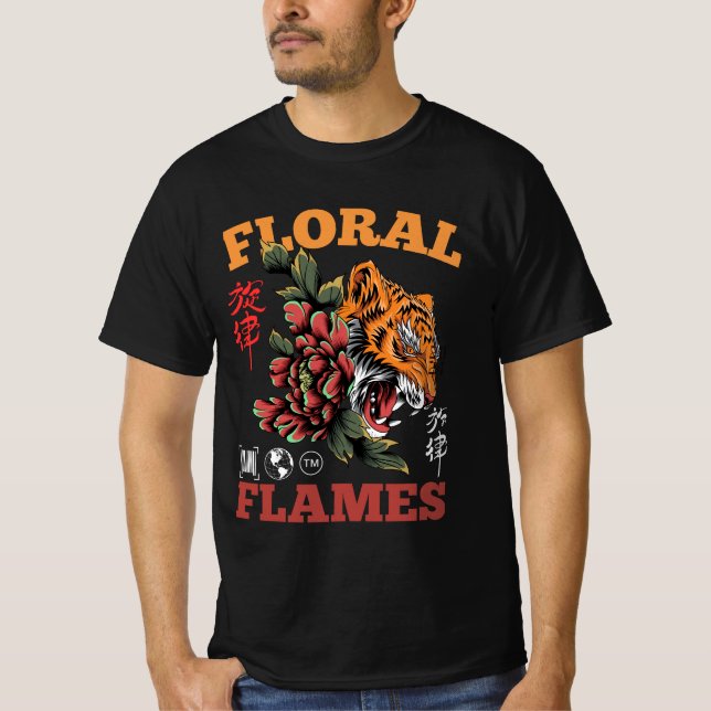 T-shirt graphique Flames florales (Devant)