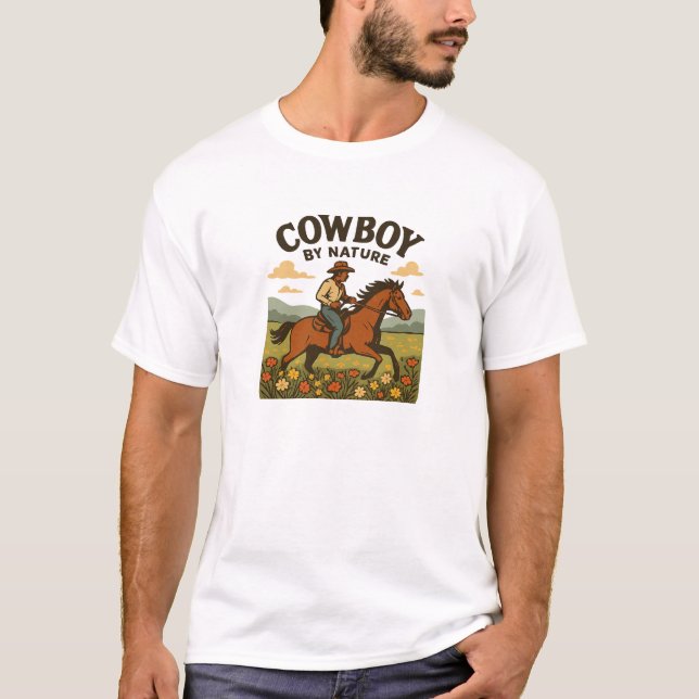 T-shirt Graphique Fleur de Cow-Boy de la Nature (Devant)
