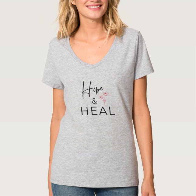 T-Shirt Graphique Fleur Sauvage Rétro Hope and Hea (Devant)