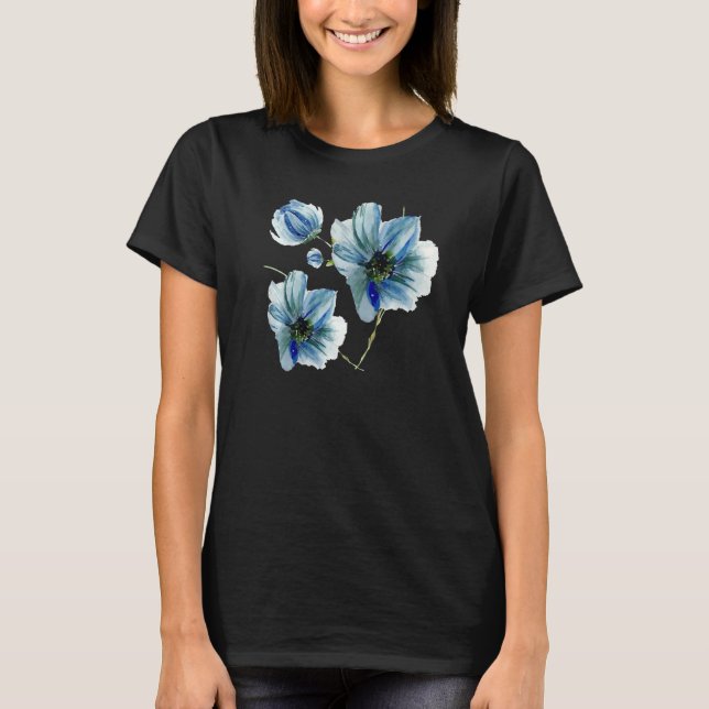 T-shirt Graphique Fleurs bleues (Devant)