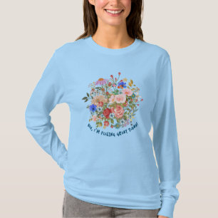 T-shirt graphique floral & Slogan