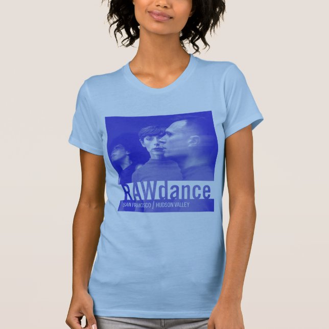 T-shirt graphique floue RAWdance en bleu (Devant)