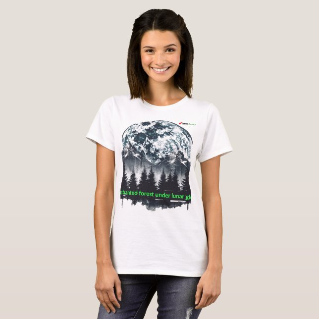 T-shirt graphique Forêt Enchantée Pleine Lune Natu (Devant entier)