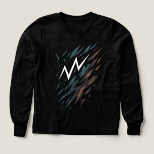 T-Shirt Graphique Foudre Brisée Abstraite