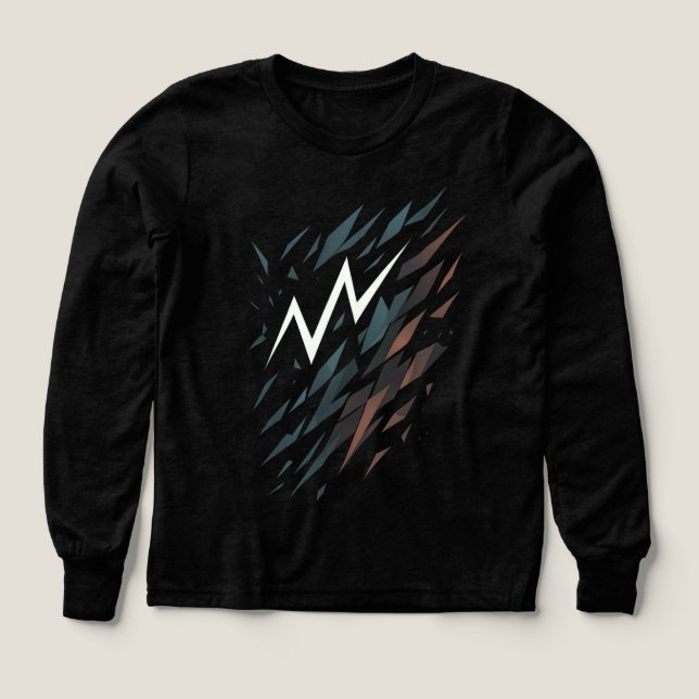 T-Shirt Graphique Foudre Brisée Abstraite (Motif recto)