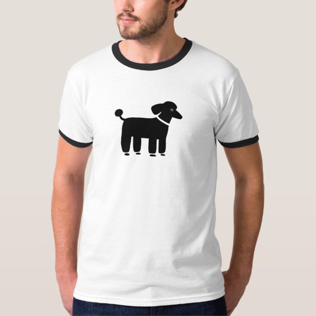 T-shirt Graphique frais noir de chien de la conception | (Devant)