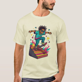 T-Shirt Graphique Funky Skater Boy 