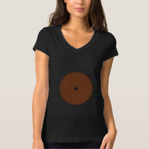 T-shirt Graphique géométrique de Mandala gris orange spiri