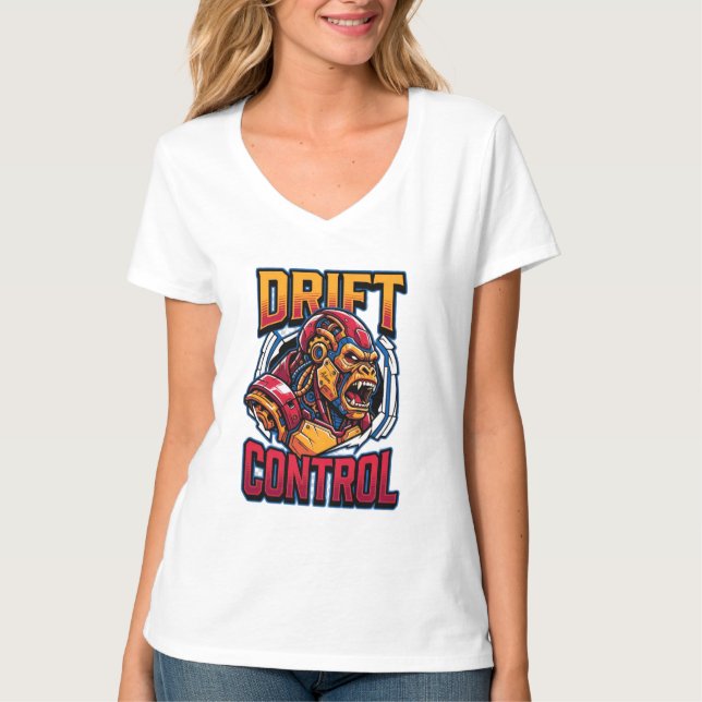 T-Shirt Graphique Gorille Cybernétique Contrôle de (Devant)